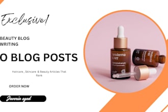 write SEO beauty and haircare blog posts for your website