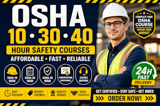 help with osha 10 osha 30 and osha 40 hour safety courses
