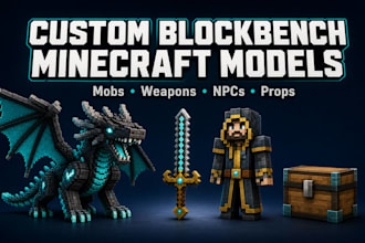 design high quality blockbench minecraft models for games, servers and packs