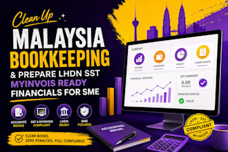 clean up malaysia bookkeeping and prepare lhdn sst myinvois ready financials sme