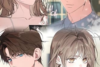 draw custom manhwa, anime, and webtoon style illustrations for you