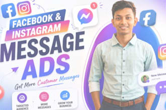 set up facebook and instagram message ads campaing