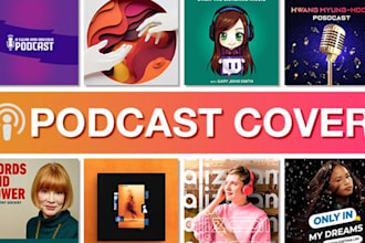 do podcast cover art and cover logo design which is professional and creative