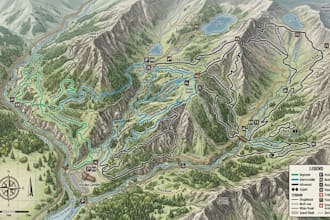 design ski trail map bike trail map hiking map mountain trail map adventure map