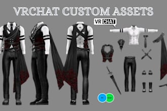 create vrchat assets, outfits accessories, weapons, props for vrchat avatar