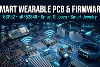 design pcb and firmware for smart wearables, smart glasses, jewelry, esp32