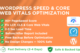 fix wordpress speed issues and optimize core web vitals, lcp, cls, ttfb