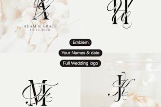 create wedding logo, wedding monogram, and initials