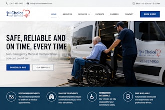 design wix nemt website medical transportation non emergency transport website