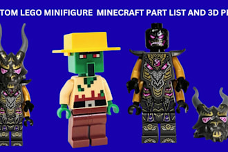do lego minifigure lego design either with part list or 3d print