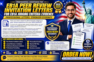 write peer review invitation letters for eb1a judging criteria