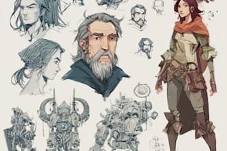 create premium gaming, manga and comic character illustrations