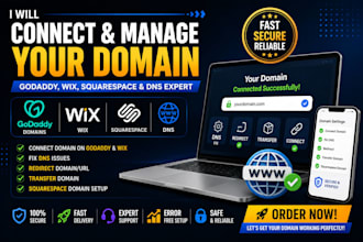connect domain on godaddy wix fix dns redirect transfer squarespace domain