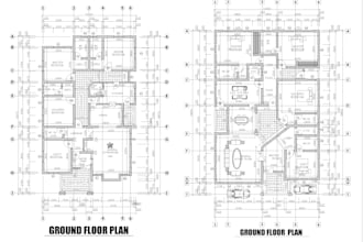 design house permit plans for building permit approval with autocad