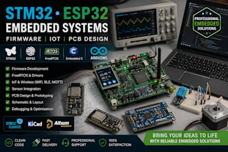 develop stm32 esp32 embedded firmware freertos iot arduino custom pcb solutions