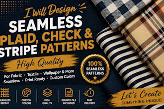 design seamless plaid check and stripe patterns