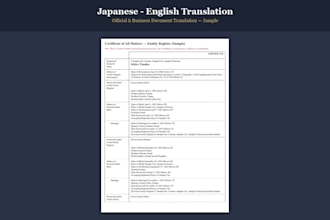 translate your japanese official and business documents to english