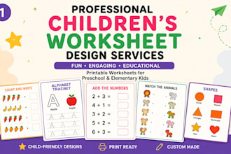 design printable educational worksheets for kids