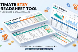 design an etsy sales and inventory spreadsheet template