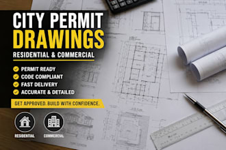 provide city permit drawings for residential and commercial projects