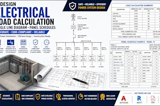 design electrical load calculation single line diagram panel schedules