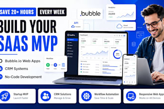 build bubble io web app saas mvp CRM with bubble website