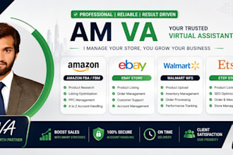 be your amazon ebay and walmart VA for drop shipping