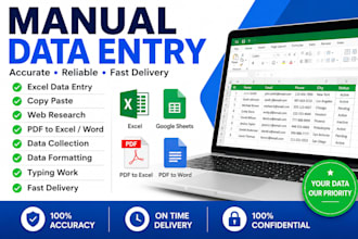do manual data entry, copy paste, web research