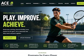 build wix tennis website tennis school website pickleball website