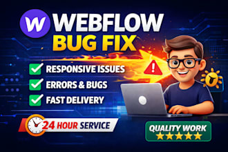 fix webflow bugs, errors and responsive issues