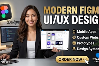 create modern figma UI UX design for app and web