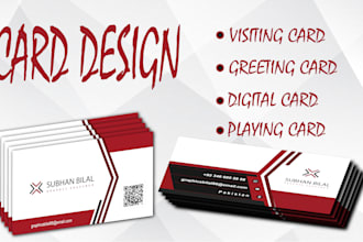 design professional card design, greeting design, digital card, and playing card