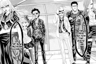 draw high quality manga comic page or webtoon art