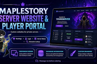 build a website or control panel for your maplestory server