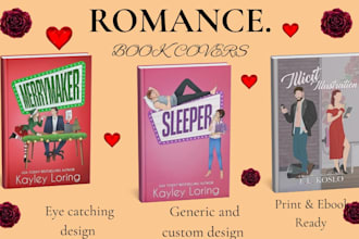 illustrate romance book cover, ebook cover, paperback, amazon KDP