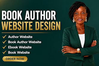 design a book author website, ebook website and author landing page