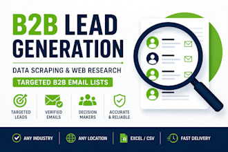 do lead generation and data scraping for niche targeted b2b email list