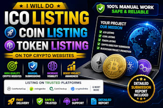do ico listing, coin listing and token listing on top crypto websites
