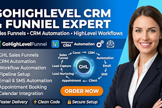 create ghl sales funnel, ghl crm automation, ghl workflow for your business