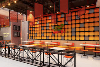 do restaurant and cafe interior and 3d modeling
