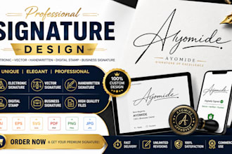 create electronics signature vector signature handwritten design