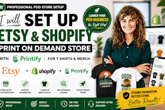 setup etsy shopify print on demand store with printify for t shirts and merch