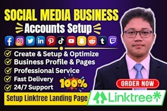 create and optimize professional social media accounts and linktree bio link