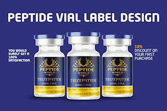 design product packaging, peptide label, pouch design, box design, amazon pack