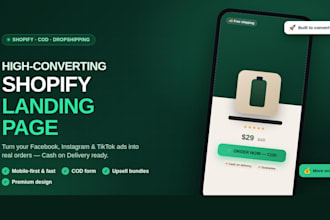 design high converting single product cod landing page