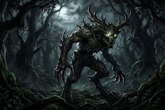 illustrate horror monsters and characters for you