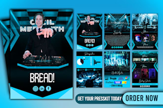 design epk, press kit, one sheet, media kit, flyer design, press release