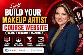 build makeup artist teachable online course website skool kajabi course setup
