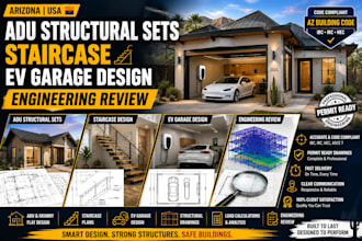 design arizona adu structural sets, staircase, ev garage, engineering review