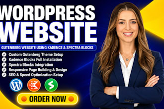 create gutenberg wordpress website using kadence blocks,spectra gutenberg blocks